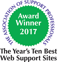 Auszeichnung „Ten Best Web Support Sites“ der Association of Support Professionals (ASP) im Jahr 2017